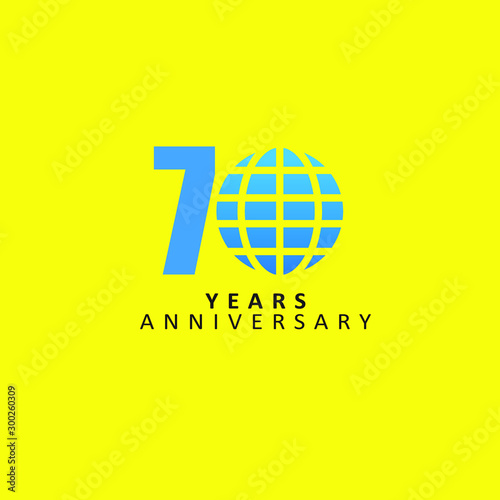 70 Year Anniversary Vector Template Design Illustration