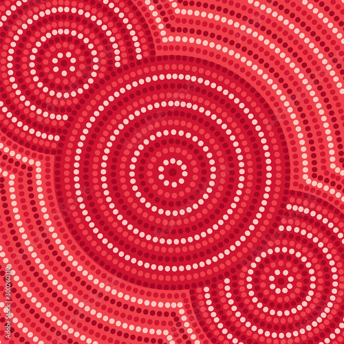 Riverbank abstract Aboriginal dot painting in vector format