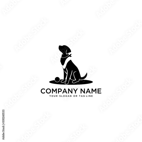Creative design logo of a white background dog