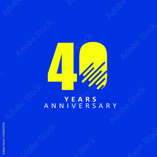 40 Year Anniversary Vector Template Design Illustration