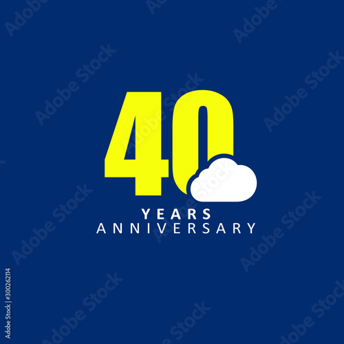 40 Year Anniversary Vector Template Design Illustration