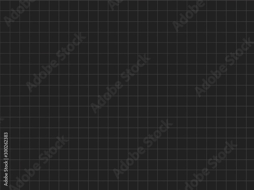 Graph paper sheet, grid paper texture, grid sheet, abstract grid line, gray straight lines on black background, Illustration business office and the bathroom wall.