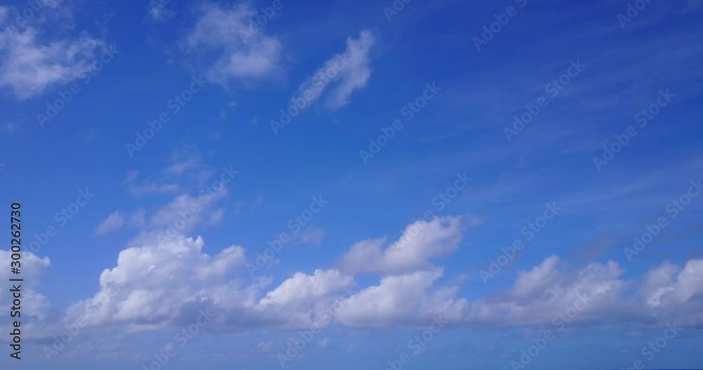 Still life wallpaper from light blue sky with beautiful clouds moving slowly over Atlantic ocean, copy space Still life wallpaper from light blue sky with beautiful clouds moving slowly over Atlantic ocean, copy space