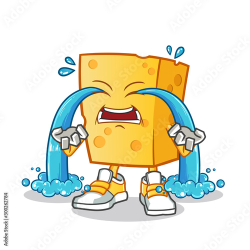 cheese cry mascot vector cartoon illustration