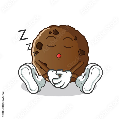cookie sleep mascot vector cartoon illustration