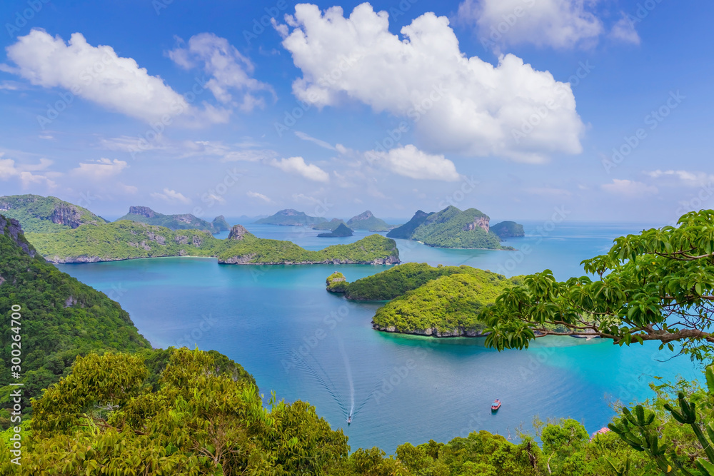 Beautiful scenery at view point of Ang Thong National Marine Park near Koh Samui in Gulf of Thailand, Surat Thani Province, Thailand.