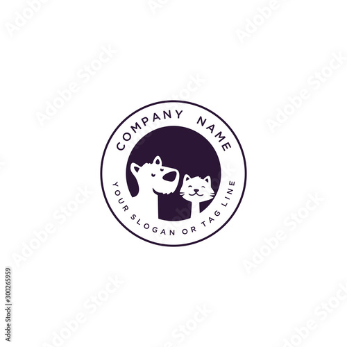 logo design concept dog cat vector template