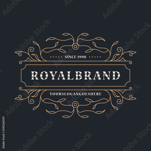 Luxury Logo Template Elegant Ornament for Restaurant, Royalty, Boutique, Cafe, Hotel, Heraldic, Jewelry, Fashion