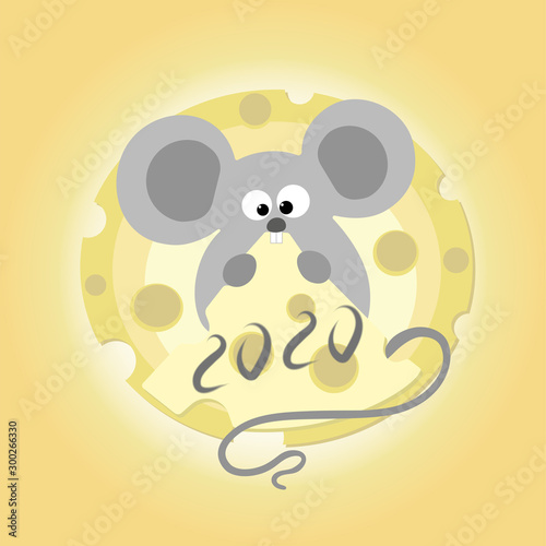 New Year's cheese mouse glutton 2020.
