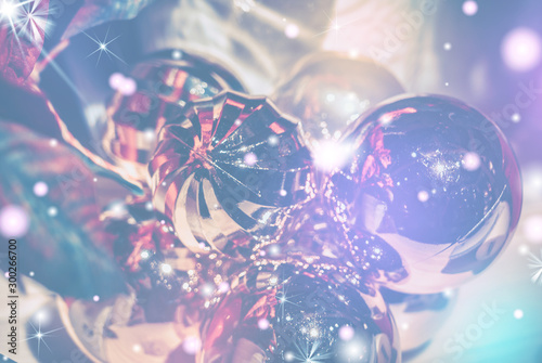 Christmas Background with bokeh light  Blurred Xmas background © joeycheung
