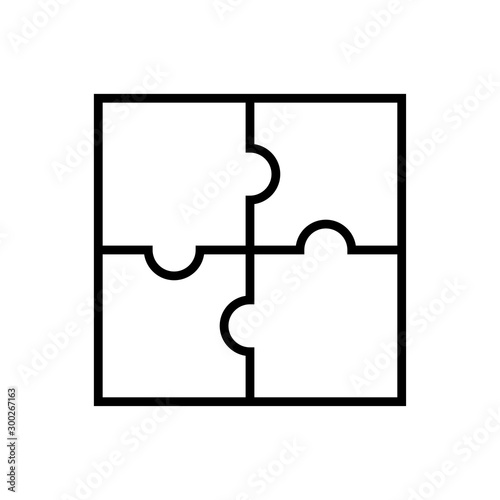 Puzzle icon vector design template in flat design