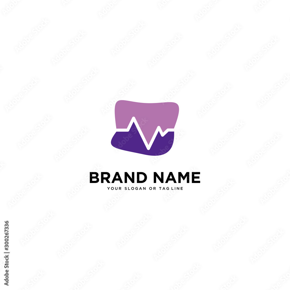 concept of logo design heart rate vector template concept of logo design heart rate vector template