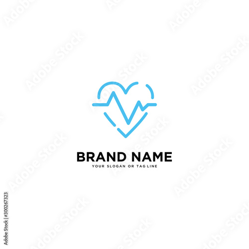 concept of logo design heart rate vector template