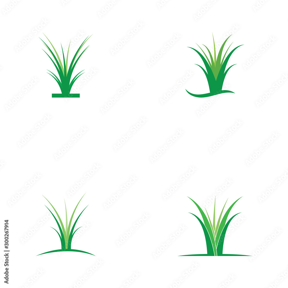 Set of grass logo vector