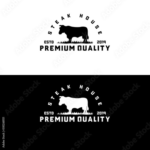 Premium quality steak house logo
