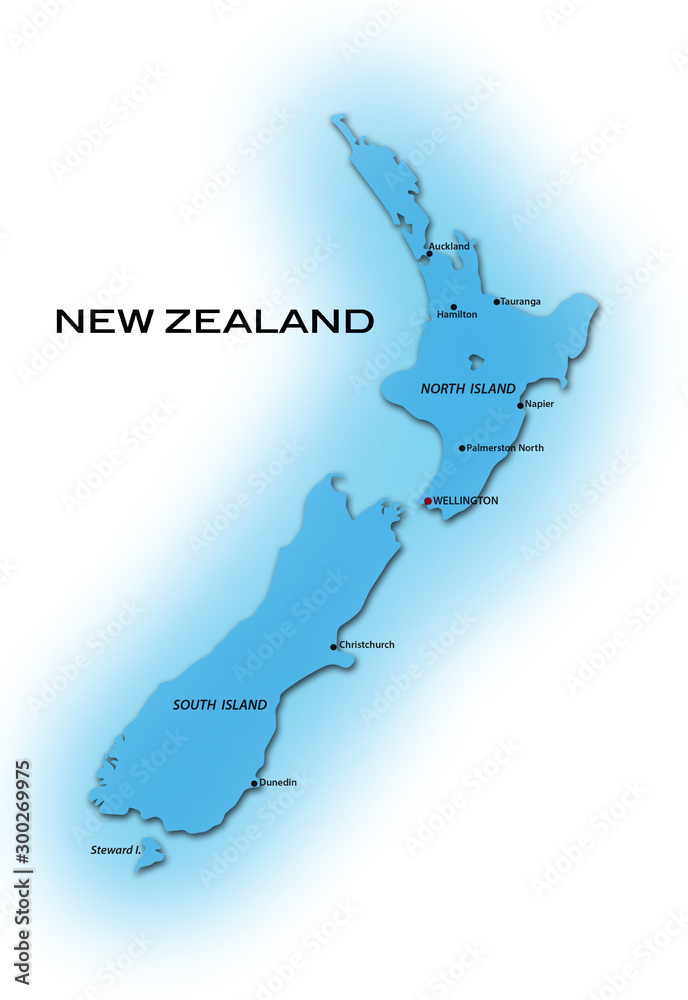 simple map of new zealand with major cities