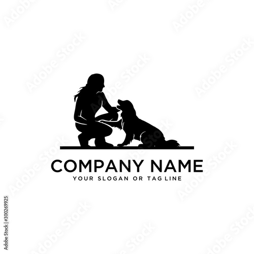 design logo ideas training dogs vector template