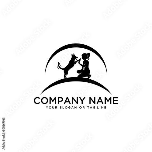 design logo ideas training dogs vector template