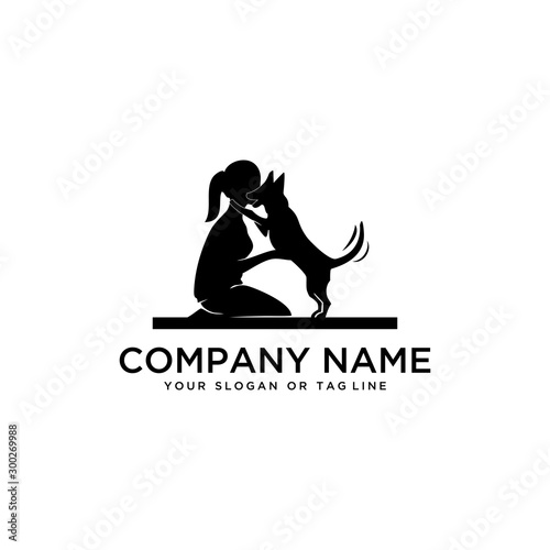 design logo ideas training dogs vector template