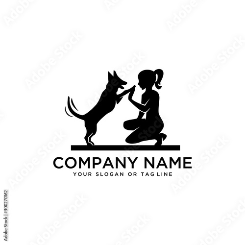 design logo ideas training dogs vector template