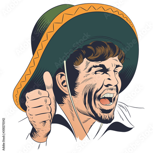 Stock illustration. Western villain.