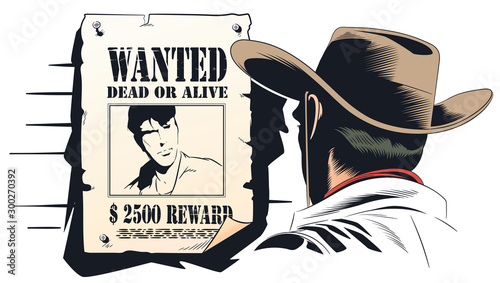 Cowboy is considering a criminal wanted ad.