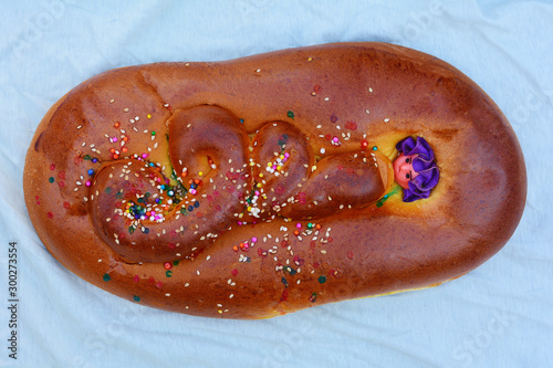Typical sweet bread for All Souls Day for Andean regions. It is called tantawawa.
