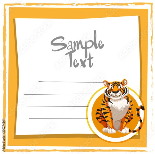 Note template with wild tiger © blueringmedia