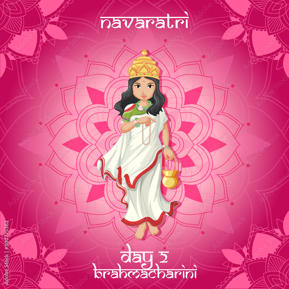 Navaratri poster design with goddess