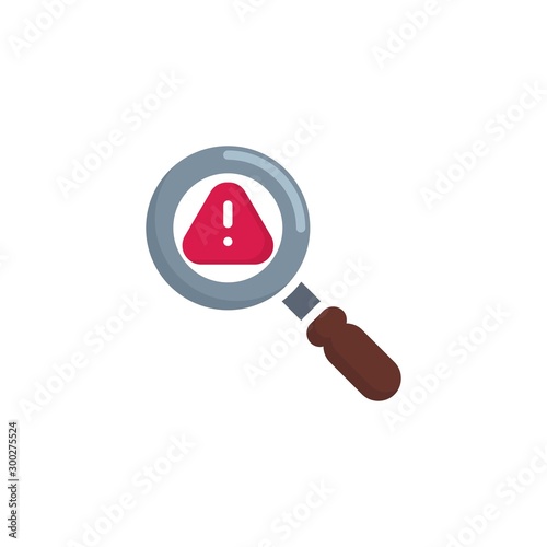 Problem search flat icon, vector sign, Finding, problem analyzing colorful pictogram isolated on white. Symbol, logo illustration. Flat style design