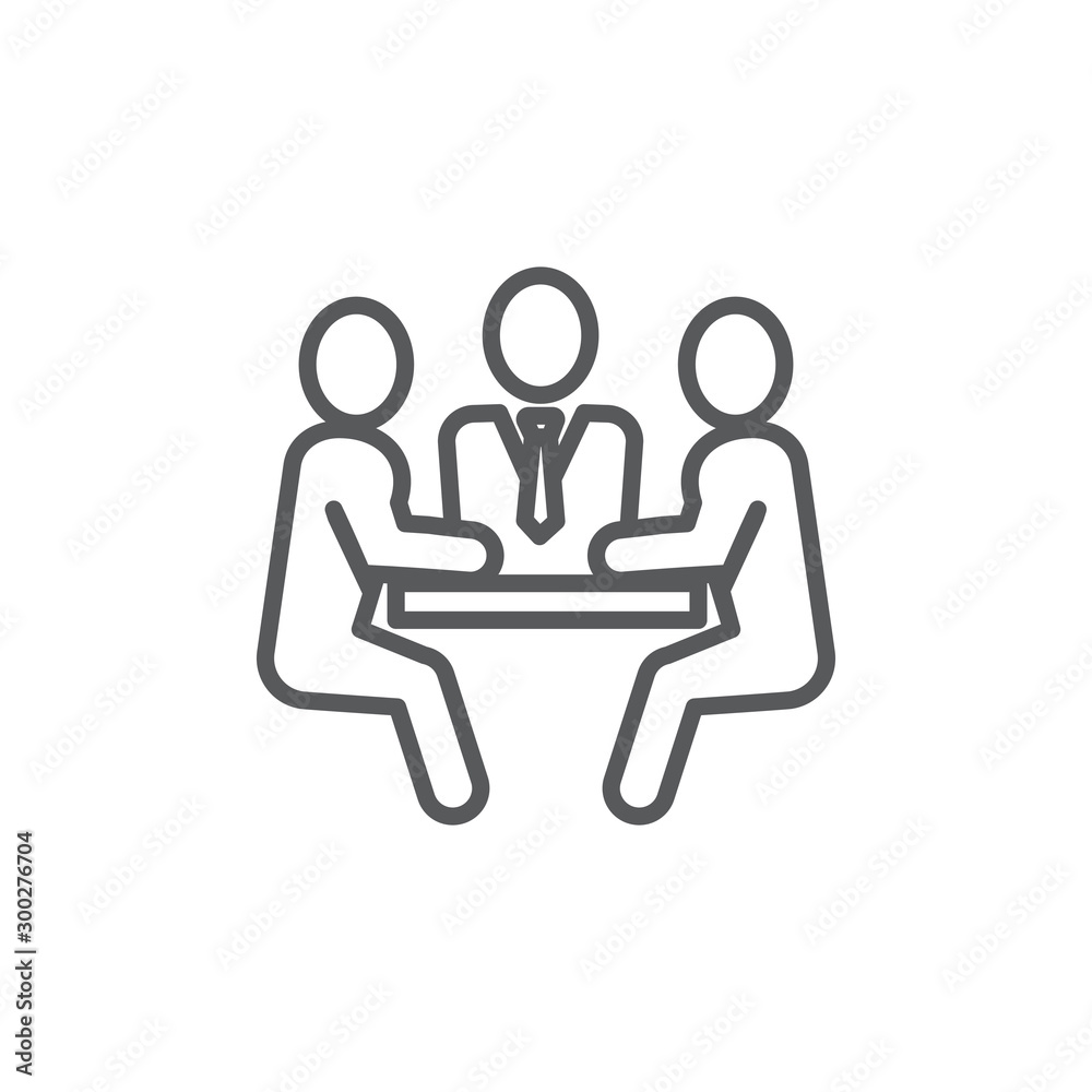 Meeting line icon on white background Meeting line icon on white background