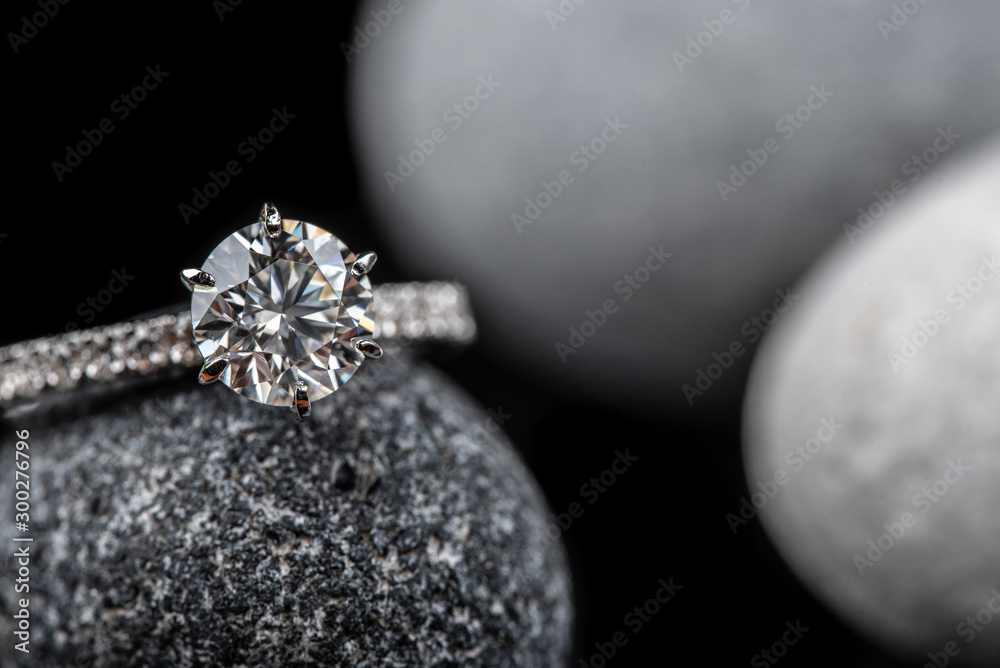 Diamond Ring on Black Stone Diamond Ring on Black Stone