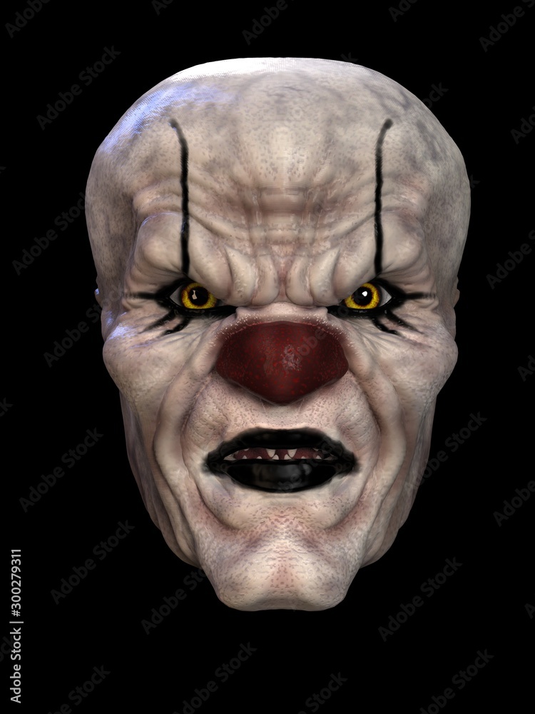 Obraz premium The mask of a bad clown. 3D illustration