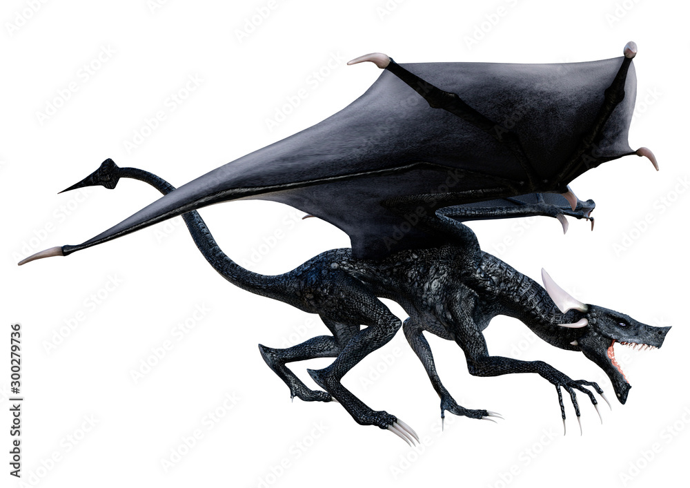 Fototapeta premium 3D Rendering Fairy Tale Dragon on White