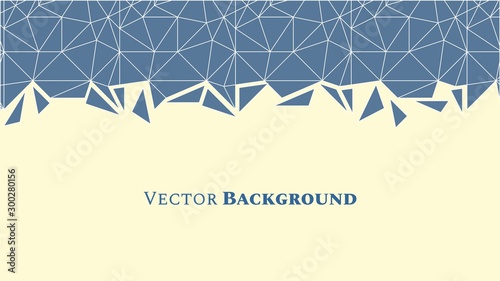 Abstract low poly geometric background with triangles in blue colors and space for text. Mosaic texture. Vector illustration.