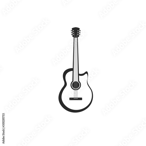 Guitar logo template vector icon illustration