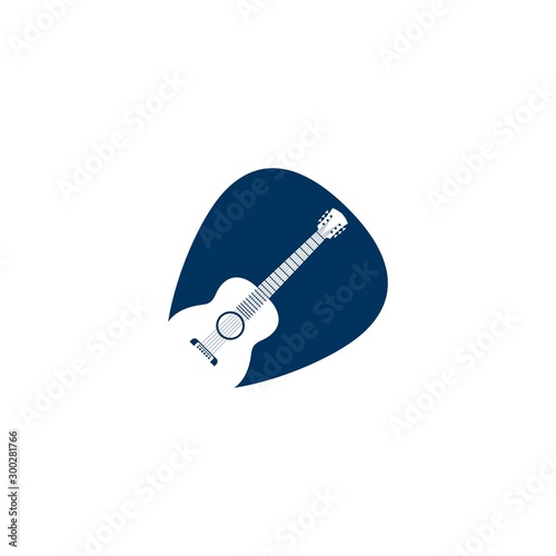 Guitar logo template vector icon illustration