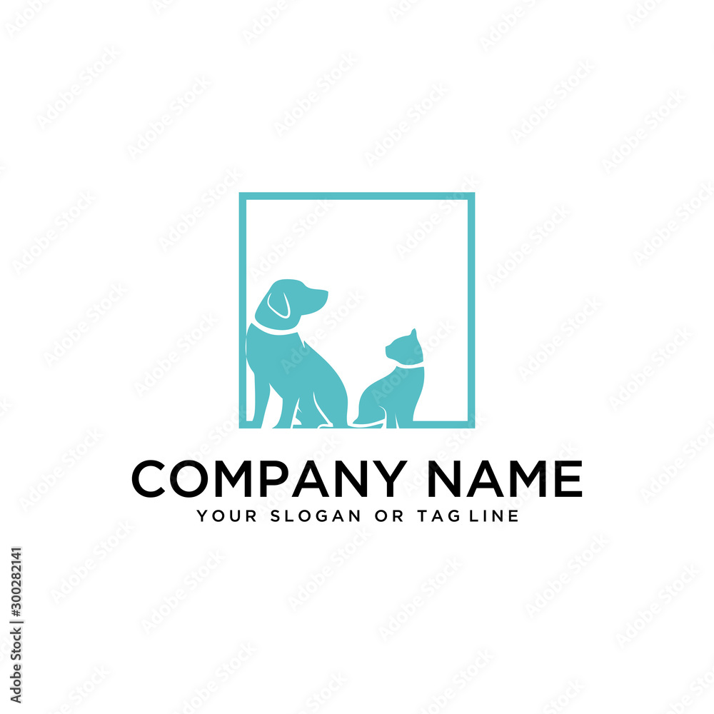 creative logo design Dog and Cat vector template