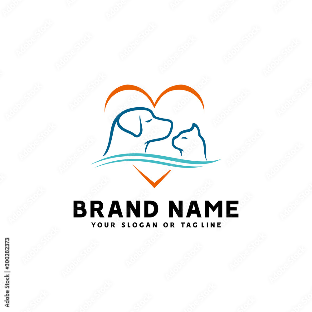 Obraz premium creative logo design Dog and Cat vector template