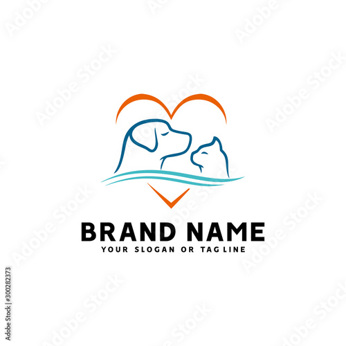 creative logo design Dog and Cat vector template