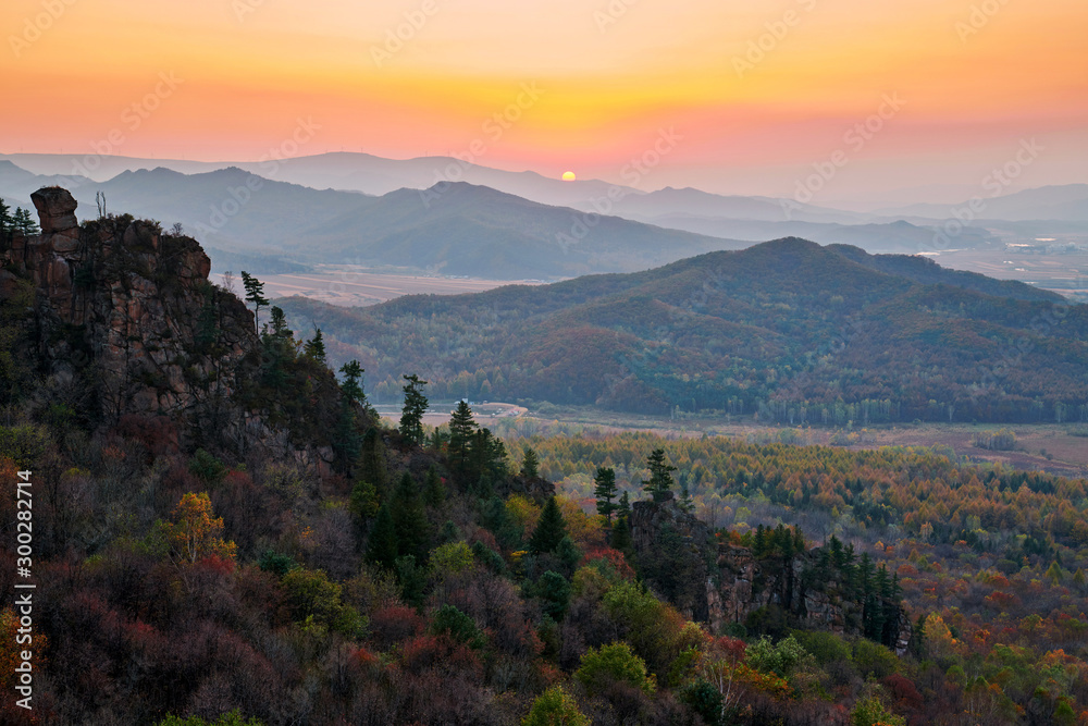 Xianweng mountains landscape sunrise.
