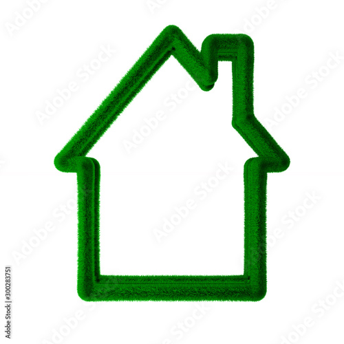 eco house on white background. Isolated 3D illustration