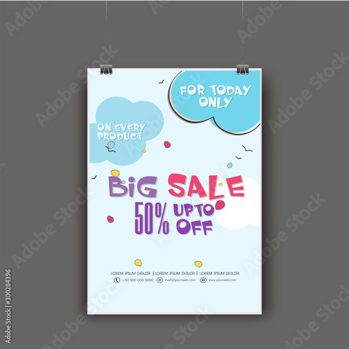 Big Sale and Discount Poster, Banner or Flyer.