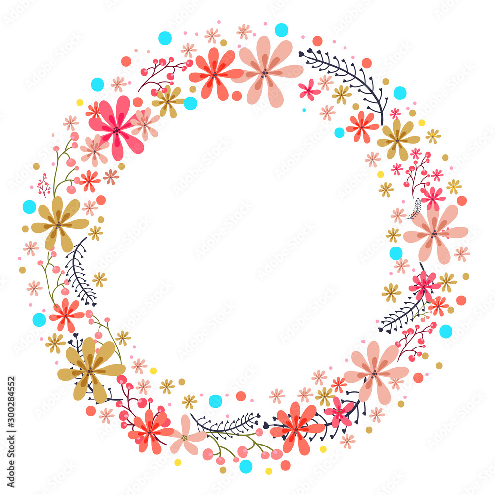 Floral frame, greeting or invitation card.