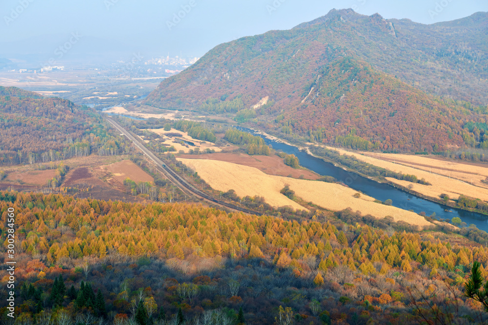 Naklejka premium Xianweng mountains landscape sunrise.