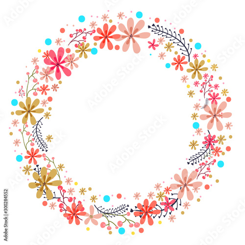 Floral frame, greeting or invitation card.
