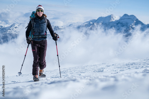 Ski touring winter ascent