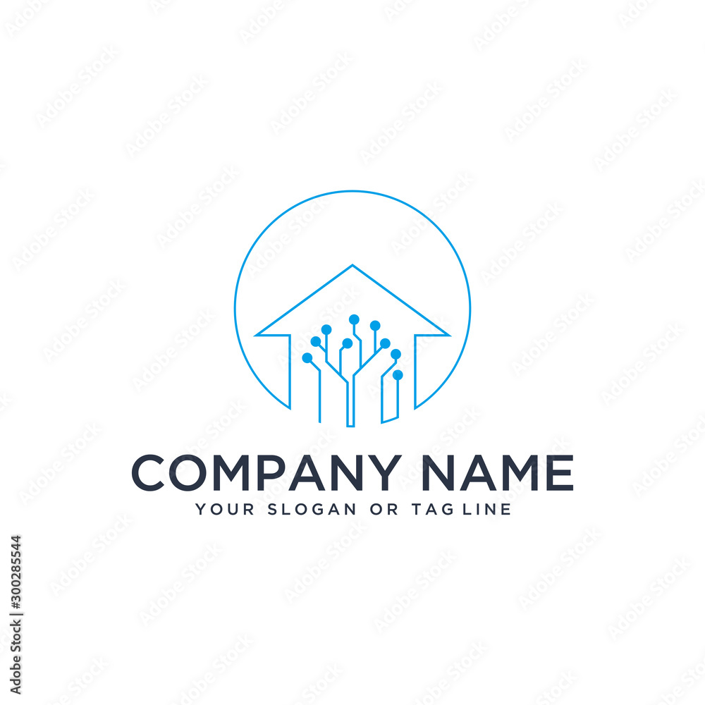 home design logo technology vector template white background home design logo technology vector template white background