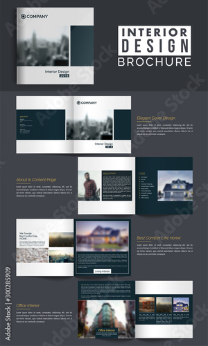 Creative Interior Design Brochure Set of Eight Pages.