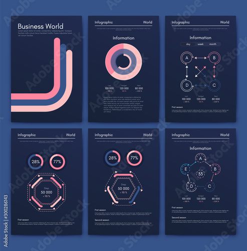 Modern infographic vector concept. Business graphics brochures.